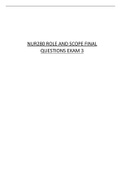 NUR280 ROLE AND SCOPE FINAL QUESTIONS EXAM 3
