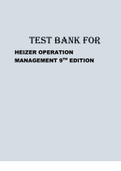 TEST BANK FOR HEIZER OPERATION MANAGEMENT 9TH EDITION By HEIZER RENDER