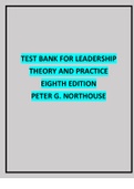 Leadership Theory and Practice 8th edition Peter G. Northouse Test Bank.