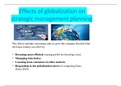 MANAGEMENT 498: Effects of globalization on strategic management planning
