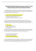 HESI Mental Health RN Questions and Answers from V1-V3 Test Banks and Actual Exams &lpar;Latest Update 202 1 &rpar; Rated A&plus;