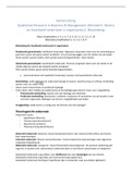 Samenvattingsbundel van Qualitative Research in Business & Management en Kwalitatief onderzoek in organisaties (BPRA347)