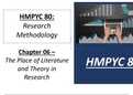 HMPYC 80 - Research Methodology Summary Notes - Chapter 6