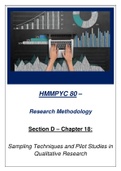 HMPYC 80 - Research Methodology Summary Notes - Chapter 18