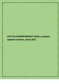 VATI PN COMPREHENSIVE EXAM_complete updated answers_latest 2021