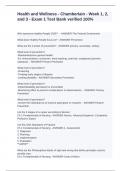 Health and Wellness - Chamberlain - Week 1&comma; 2&comma; and 3 - Exam 1 Test Bank verified 100&percnt;