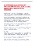 CHAPTER 68&colon; MANAGEMENT OF PATIENTS WITH NEUROLOGIC TRAUMA 3 QUESTIONS AND CORRECT ANSWERS