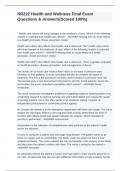 NR222 Health and Wellness Final Exam Questions & Answers&lpar;Scored 100&percnt;&rpar;