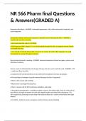 NR 566 Pharm final Questions & Answers&lpar;GRADED A&rpar;