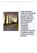 PEDS NURSING CARE OF CHILDREN ATI PROCTORED NEWEST ACTUAL EXAM COMPLETE 300 QUESTIONS AND CORRECT DETAILED ANSWERS &lpar;VERIFIED ANSWERS&rpar; &vert;ALREADY GRADED A&plus;&vert;&vert;BRAND NEW&excl;&excl; LATEST 2024&sol;2025 UPDATE