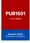 PUB1501 - EXAM PACK Revision PACK Questions&period; Answers
