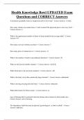 Health Knowledge Bowl UPDATED Exam  Questions and CORRECT Answers