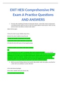 HESI EXIT Comprehensive PN Exam A Practice Questions AND ANSWERS 