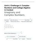 |SOPHIA| Unit 4, Challenge 4: Complex Numbers and College Algebra in Context