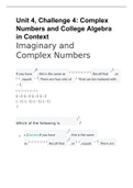 &vert;SOPHIA&vert; Unit 4&comma; Challenge 4&colon; Complex Numbers and College Algebra in Context