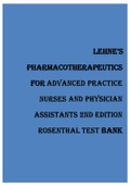 TEST BANK LEHNE'S PHARMACOTHERAPEUTICS FOR ADVANCED PRACTICE NURSES AND PHYSICIAN ASSISTANTS 2ND EDITION 