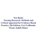 Test Bank: , 9th Edition, Geri LoBiondo-Wood, Judith Haber