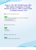 Exam 4&colon; NSG 300&sol; NSG300 &lpar;Latest 2024&sol; 2025 Update&rpar; Foundations of Nursing Review &vert; Qs and As &vert; 100&percnt; Correct&vert; Grade A &lpar;Verified Answers&rpar;- GCU