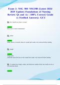 Exam 2&colon; NSG 300&sol; NSG300 &lpar;Latest 2024&sol; 2025 Update&rpar; Foundations of Nursing Review &vert; Qs and As &vert; 100&percnt; Correct&vert; Grade A &lpar;Verified Answers&rpar;- GCU