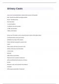 Urinary Casts exam with 100&percnt; correct answers