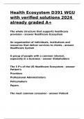 Health Ecosystem D391 WGU with verified solutions 2024 already graded A&plus;&period;