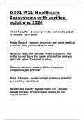 D391 WGU Healthcare Ecosystems with verified solutions 2024&period;