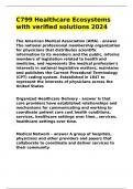 C799 Healthcare Ecosystems with verified solutions 2024&period;
