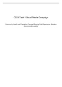 C229 Task 1 Social Media Campaign Community Health and Population-Focused Nursing Field Experience &lpar;Western Governors University&rpar;