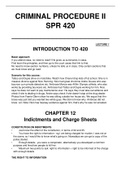 SPR 400 CRIMINAL PROCEDURE II SPR 420 CHAPTER  12 - 14 complete summary docs 