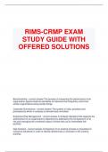 RIMS-CRMP EXAM STUDY GUIDE WITH OFFERED SOLUTIONS&period;