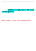 N4325 Nursing Research :Module 2 APA Guidelines for Scientific Writing in Nursing Research