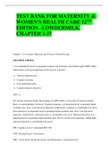 TEST BANK FOR MATERNITY & WOMEN&rsquo;S HEALTH CARE 12TH EDITION &ndash;LOWDERMILK CHAPTER 1-37
