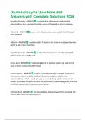 Doula Acronyms Questions and Answers with Complete Solutions 2024