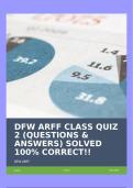 DFW ARFF CLASS QUIZ 2 &lpar;QUESTIONS & ANSWERS&rpar; SOLVED 100&percnt; CORRECT&excl;&excl;
