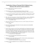 Chamberlain College of Nursing NR 601 Midterm Exam – Question with Answers (Latest, Graded A)