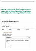 ATSC 113 Snow‑sports Weather Midterm Locked Exam Latest Update&semi;33 Questions and Answers Scored 32&sol;33- The University of British Columbia