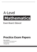   A-Level  Mathematics,,,,,Practice Exam Papers Pack contents: Two full sets of A-Level practice papers Answer book with mark scheme Formula booklet (120 pages in all)
