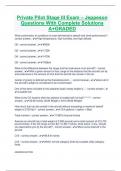 Private Pilot Stage III Exam &ndash; Jeppeson Questions With Complete Solutions A&plus;GRADED