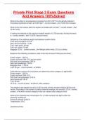 Private Pilot Stage 3 Exam Questions And Answers 100&percnt;Solved