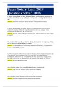 Texas Notary Exam 2024 Questions Solved 100&percnt; 