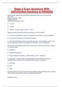 Stage 3 Exam Questions With 100&percnt;Verified Solutions A&plus;GRADED