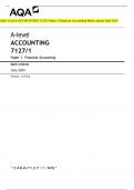 Bundle&colon; AQA A-level ACCOUNTING 7127&sol;1 Paper 1 Financial Accounting  Qp and MS  June 2024