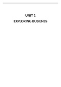 BTEC BUSINESS LEVEL 3 UNIT 1- EXPLORING BUSINESS 