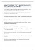 HDI PRACTICE TEST QUESTIONS WITH ALL ACTUAL ANSWERS&period;