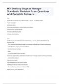 HDI Desktop Support Manager Standards  Revision Exam Questions And Complete Answers&period;