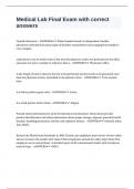 Medical Lab Final Exam with correct answers