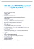 RBS FINAL EXAM WITH 100&percnt; CORRECT ANSWERS 2024&sol;2025