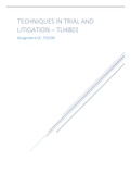 TLI4801 - Techniques in Trial and Litigation - Assignment 01&period;