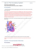Exam (elaborations) BIO 202L Lab 11 Worksheet- The Circulatory System