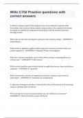 WGU C702 Practice questions with correct answers